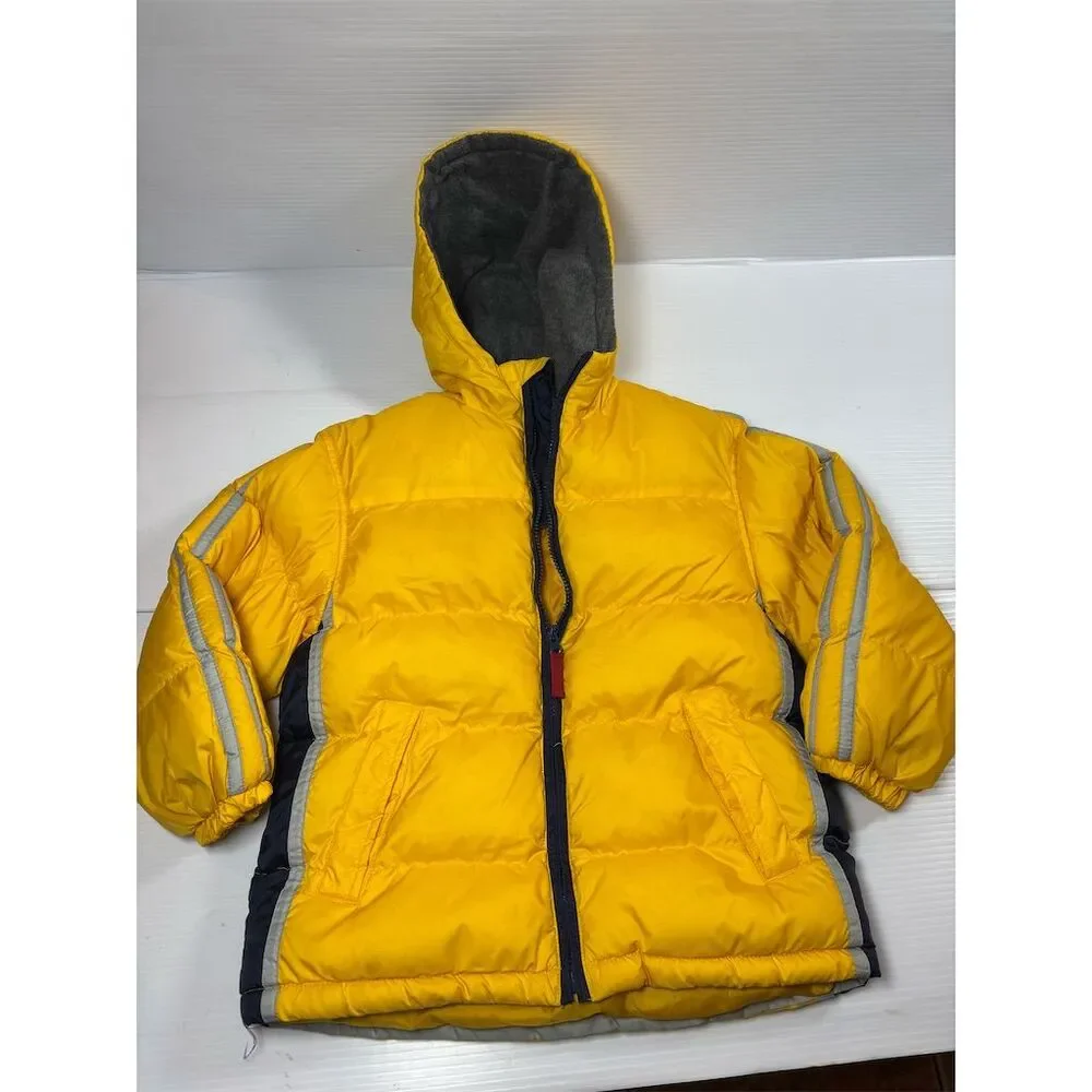 I‎ Madison Kids Yellow Hooded Puffer Jacket with Fleece Lining